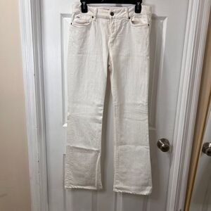 Joe's Jeans Classic White Boot Cut Denim Jeans with Crystal Pocket Detail-SZ 30